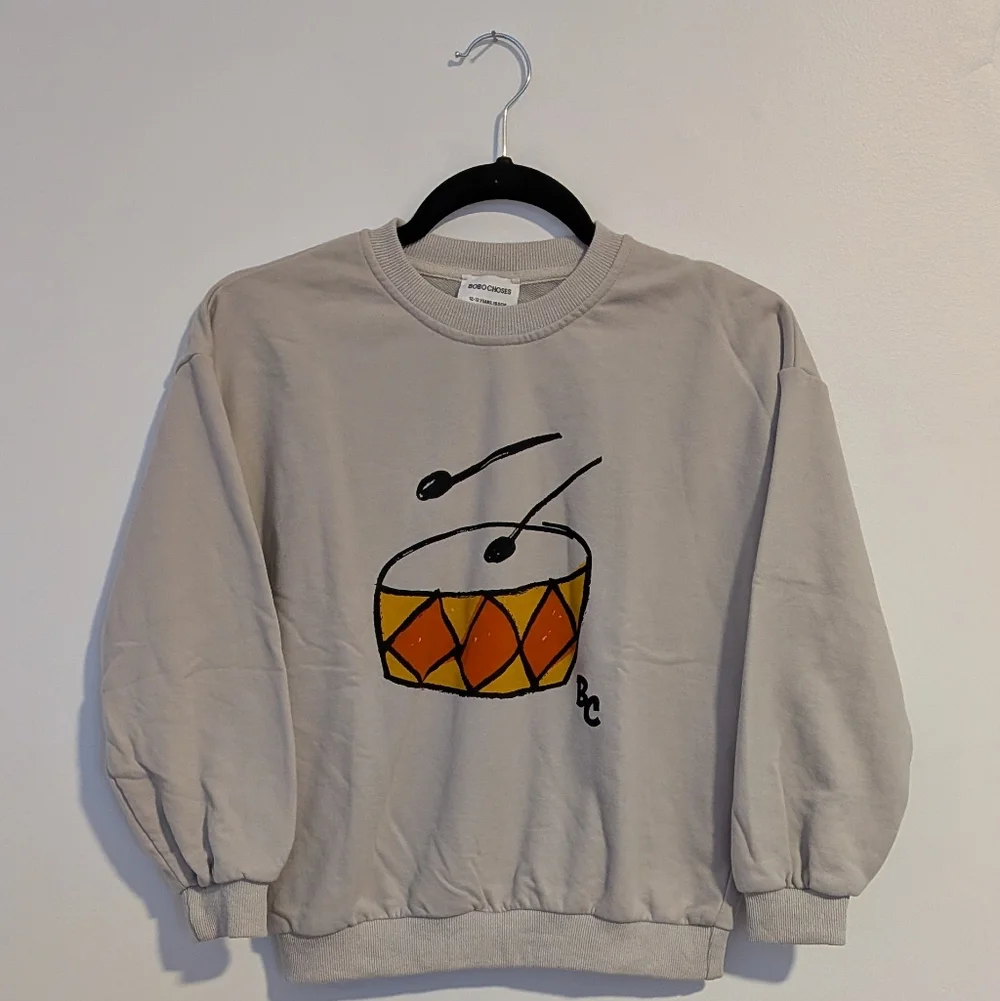 Bobo Choses -  Cream Crewneck Sweatshirt with Drums Logo Collection - Picture 2 of 4